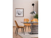 Signal Set masa extensibila din MDF si sticla, Leonid Gri / Negru + 4 Scaune tapitate cu stofa si picioare metalice, Chase Velvet Mustariu / Negru, L140-180xl80xH76 cm