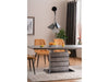 Signal Set masa extensibila din MDF si sticla, Leonid Gri / Negru + 4 Scaune tapitate cu stofa si picioare metalice, Chase Velvet Mustariu / Negru, L140-180xl80xH76 cm