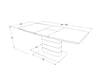 Signal Set masa extensibila din MDF si sticla, Leonid Gri / Negru + 4 Scaune tapitate cu stofa si picioare metalice, Chase Velvet Mustariu / Negru, L140-180xl80xH76 cm