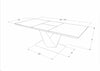 Signal Set masa extensibila din MDF, sticla si metal, Alric III Varnish Alb + 6 Scaune tapitate cu stofa si picioare metalice, Clyde Velvet Turcoaz / Negru, L160-220xl90xH75 cm