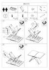 Signal Set masa extensibila din sticla si metal, Wesley SG Negru Mat + 4 Scaune tapitate cu stofa si picioare metalice, Pirro B Velvet Gri / Negru, L120-160xl80xH76 cm