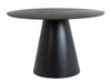 Signal Set masa rotunda din MDF, Angelie Gri Inchis / Negru + 4 Scaune tapitate cu stofa si picioare metalice, Nurrin Velvet Mustariu / Negru, Ø120xH76 cm