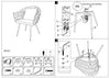 Signal Set masa rotunda din MDF, Angelie Gri Inchis / Negru + 4 Scaune tapitate cu stofa si picioare metalice, Nurrin Velvet Mustariu / Negru, Ø120xH76 cm