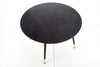 Halmar Set masa rotunda din MDF si metal Ember Negru / Auriu + 4 scaune tapitate cu stofa si piele ecologica Kai-368 Gri inchis / Negru, Ø120xH75 cm