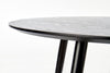 Halmar Set masa rotunda din MDF si metal Ember Negru / Auriu + 4 scaune tapitate cu stofa si piele ecologica Kai-368 Gri inchis / Negru, Ø120xH75 cm