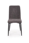 Halmar Set masa rotunda din MDF si metal Ember Negru / Auriu + 4 scaune tapitate cu stofa si piele ecologica Kai-368 Gri inchis / Negru, Ø120xH75 cm