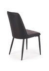 Halmar Set masa rotunda din MDF si metal Ember Negru / Auriu + 4 scaune tapitate cu stofa si piele ecologica Kai-368 Gri inchis / Negru, Ø120xH75 cm