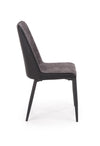 Halmar Set masa rotunda din MDF si metal Ember Negru / Auriu + 4 scaune tapitate cu stofa si piele ecologica Kai-368 Gri inchis / Negru, Ø120xH75 cm