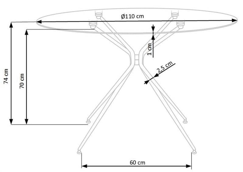 Halmar Set masa rotunda din sticla si metal Rodney Transparent / Auriu + 4 scaune tapitate cu stofa Kai-381 Velvet Roz / Auriu, Ø110xH74 cm