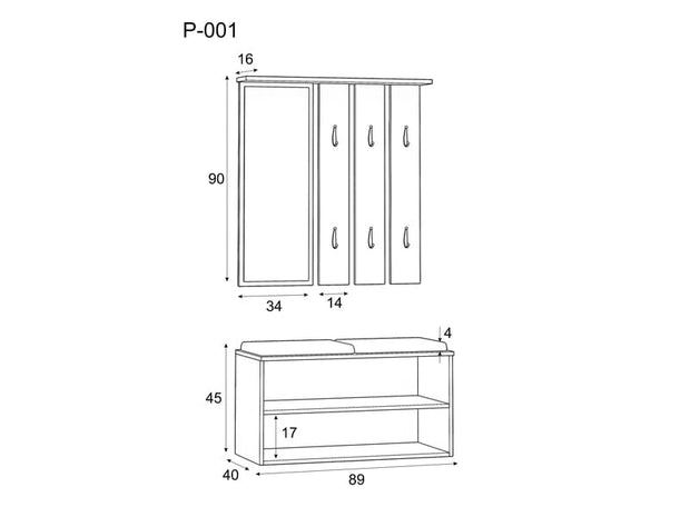 Set mobile da ingresso 2 pezzi Peer-001 Bianco (2)