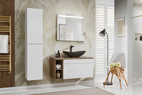 Set mobili da bagno 100 cm Iconic Matt Bianco, 6 pezzi