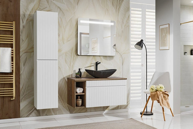 Set mobili da bagno 100 cm Iconic Matt Bianco, 6 pezzi