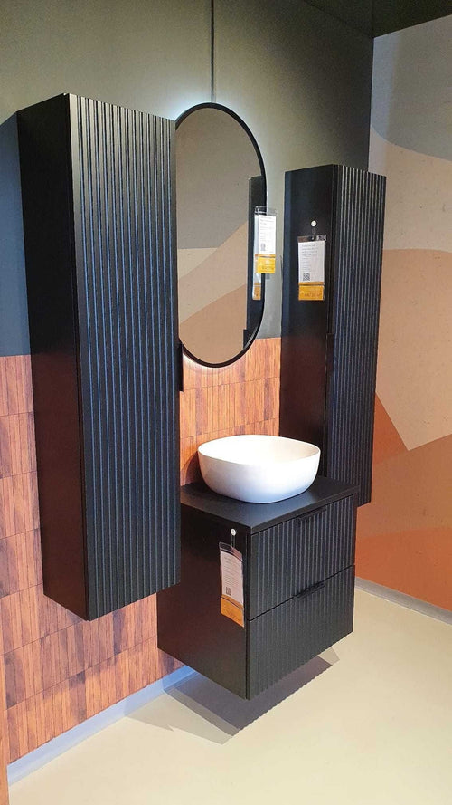 Set mobili da bagno 60 cm Adel Apollo Matt Nero, 6 pezzi (1)