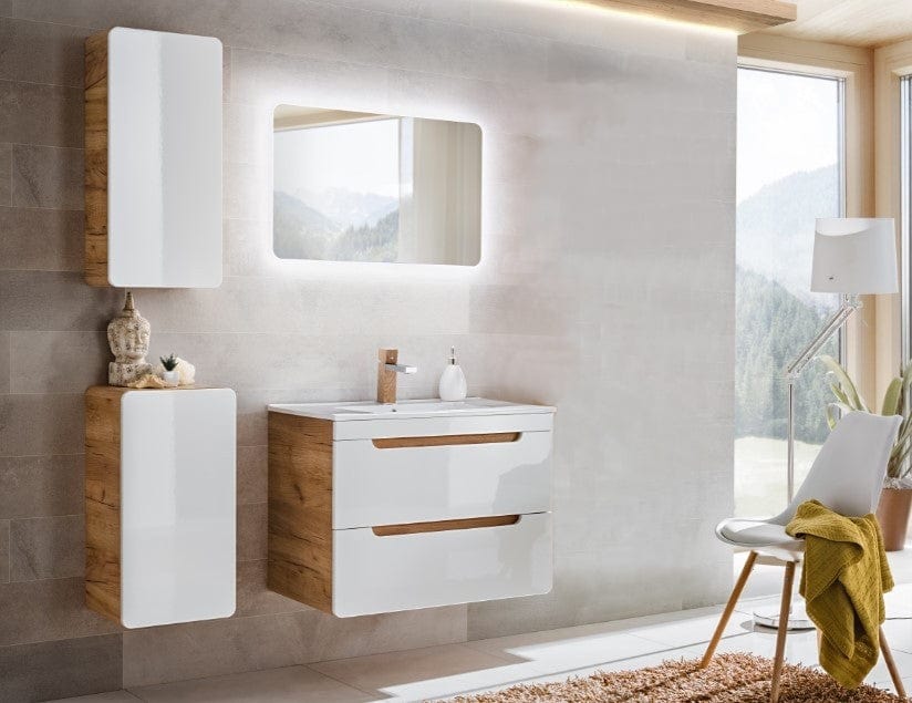 Set mobili da bagno Aruba XL Bianco, 4 pezzi