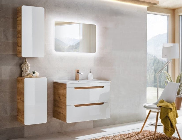 Set mobili da bagno Aruba XL Bianco, 4 pezzi