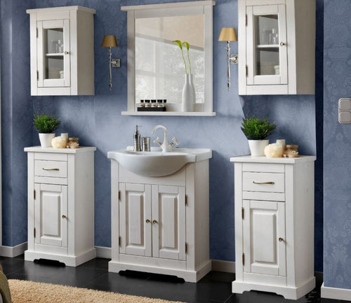 Set mobili da bagno Romantic Bianco, 7 pezzi