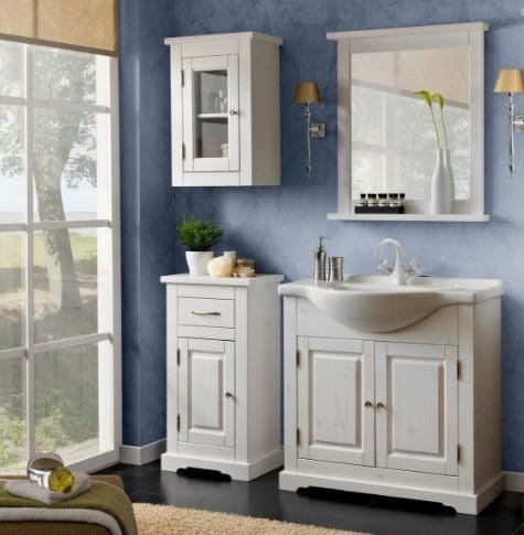Set mobili da bagno Romantic XL Bianco, 5 pezzi