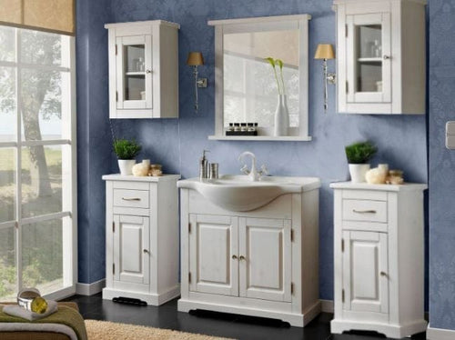 Set mobili da bagno Romantic XL Bianco, 7 pezzi