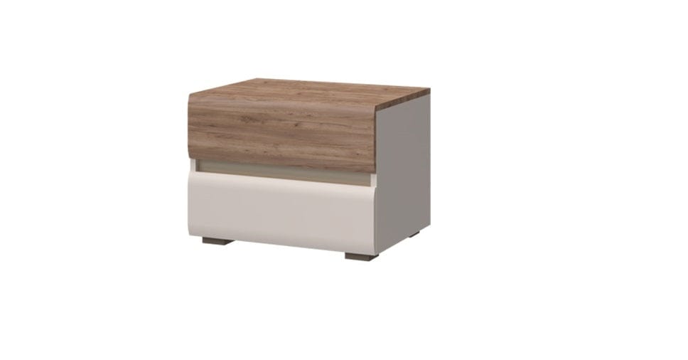 Set mobili per camera da letto in legno chiaro e MDF, con letto 200 x 160 cm, 6 pezzi, Invictus P66-6OG/IC Grigio/Crema/Rovere tabacco (5)