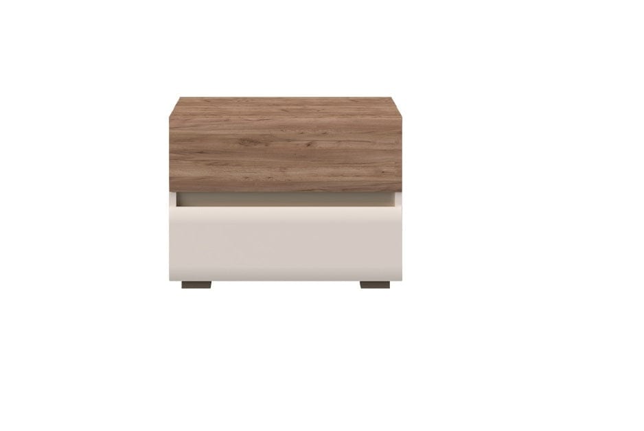 Set mobili per camera da letto in legno chiaro e MDF, con letto 200 x 160 cm, 6 pezzi, Invictus P66-6OG/IC Grigio/Crema/Rovere tabacco (6)