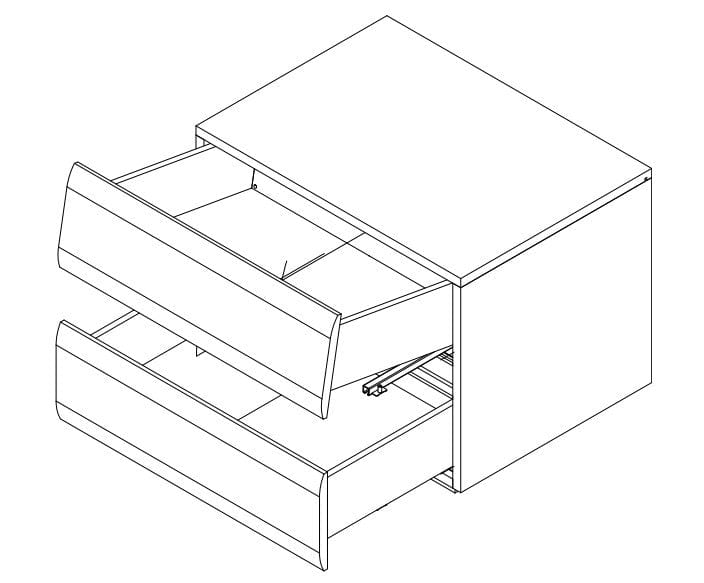 Set mobili per camera da letto in legno chiaro e MDF, con letto 200 x 160 cm, 6 pezzi, Invictus P66-6OG/IC Grigio/Crema/Rovere tabacco (8)