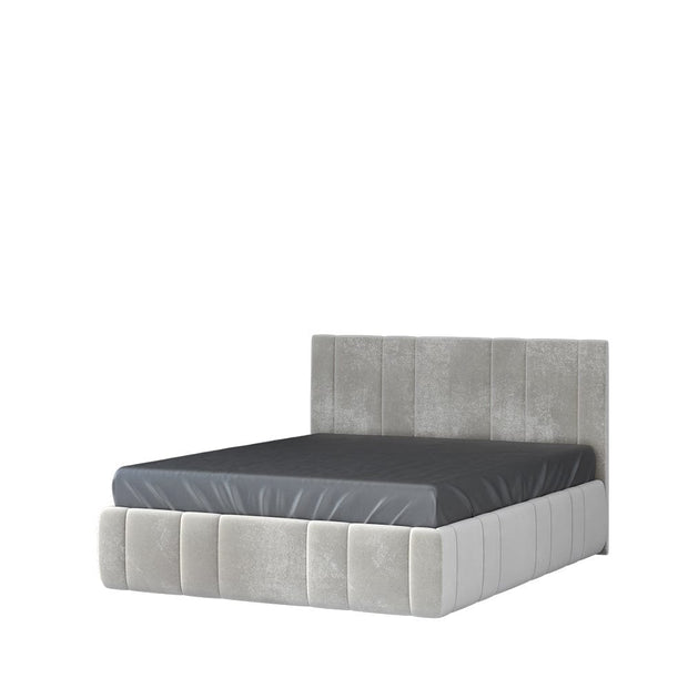 Set mobili per camera da letto in legno chiaro e MDF, con letto 200 x 160 cm, 6 pezzi, Invictus P66-6OG/IC Grigio/Crema/Rovere tabacco (13)