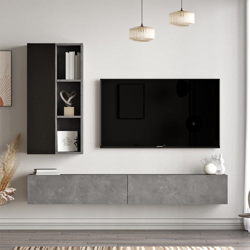 Set mobili soggiorno Luvio LV10-RL Grigio, 2 pezzi