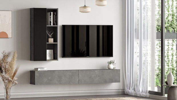 Set mobili soggiorno Luvio LV10-RL Grigio, 2 pezzi (3)