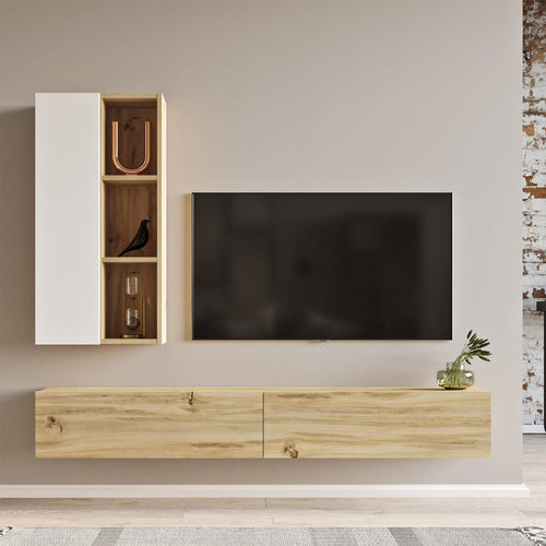 Set mobili soggiorno Luvio LV10-WK Bianco, 2 pezzi