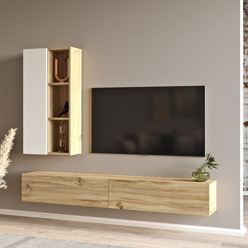 Set mobili soggiorno Luvio LV10-WK Bianco, 2 pezzi (1)