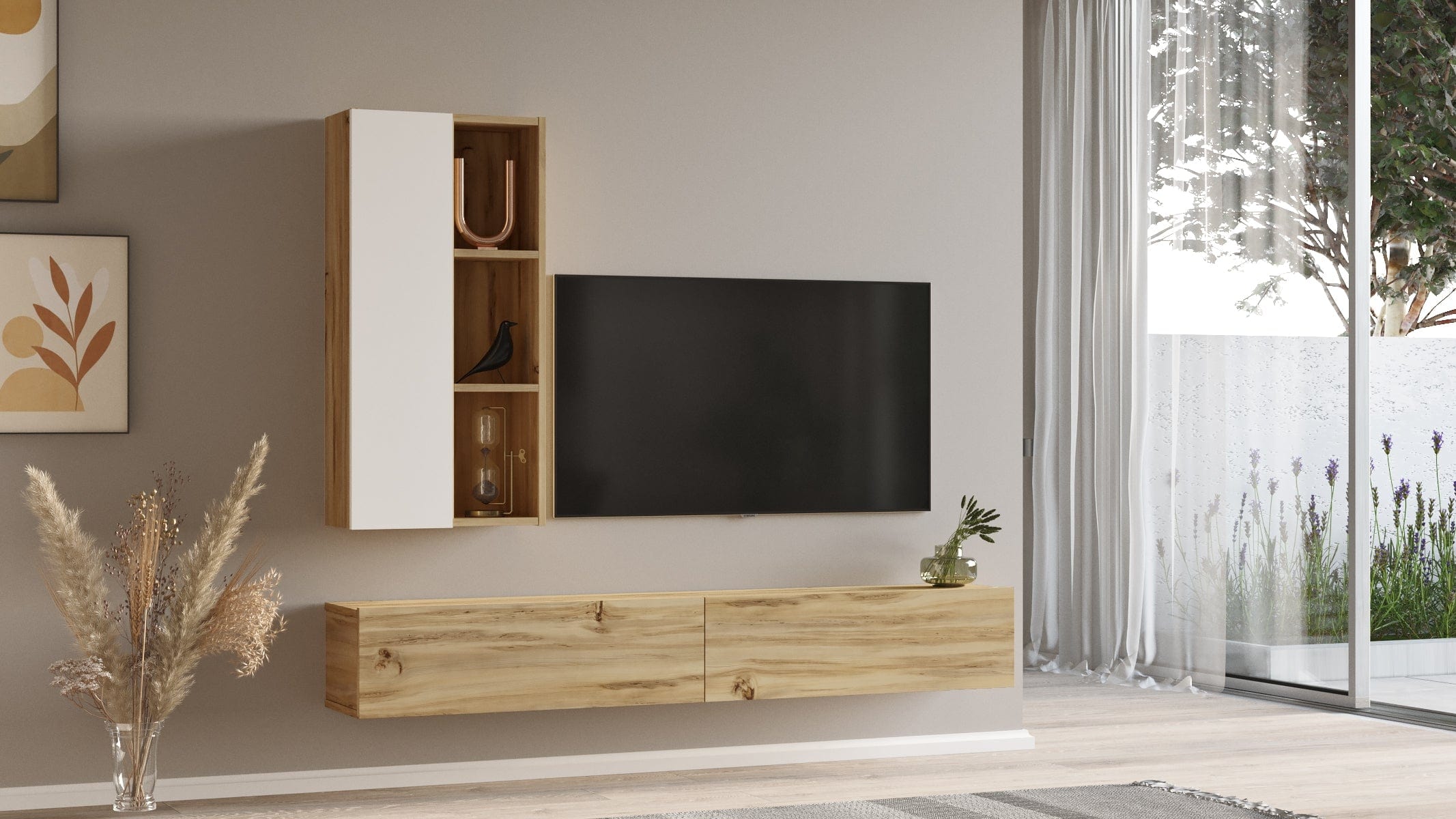 Set mobili soggiorno Luvio LV10-WK Bianco, 2 pezzi (3)