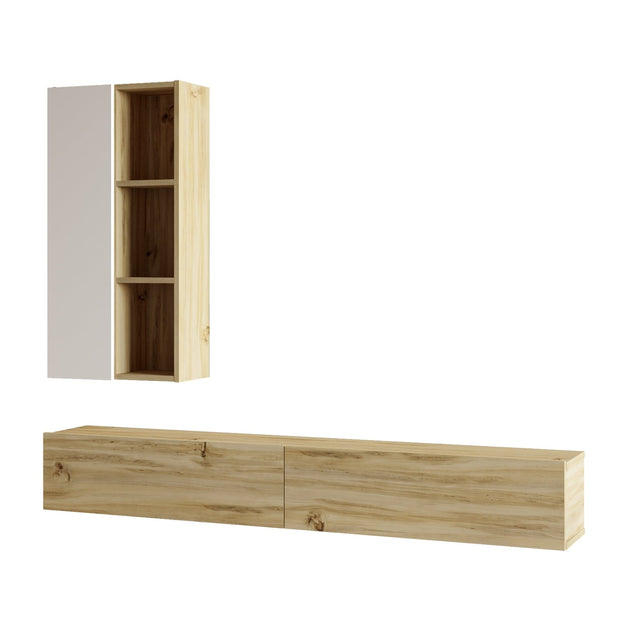 Set mobili soggiorno Luvio LV10-WK Bianco, 2 pezzi (4)