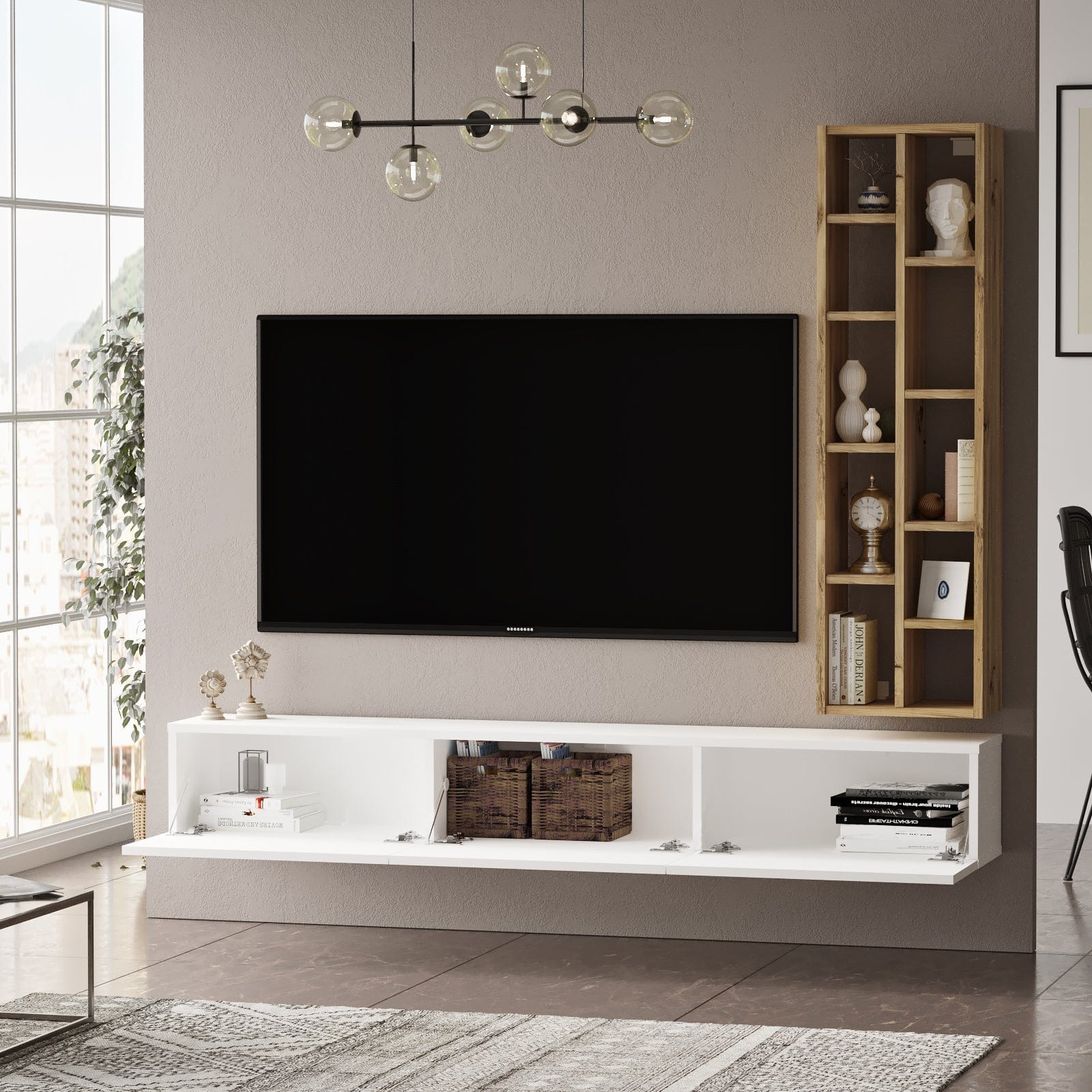 Set mobili soggiorno Luvio LV9-WK Bianco, 2 pezzi (2)
