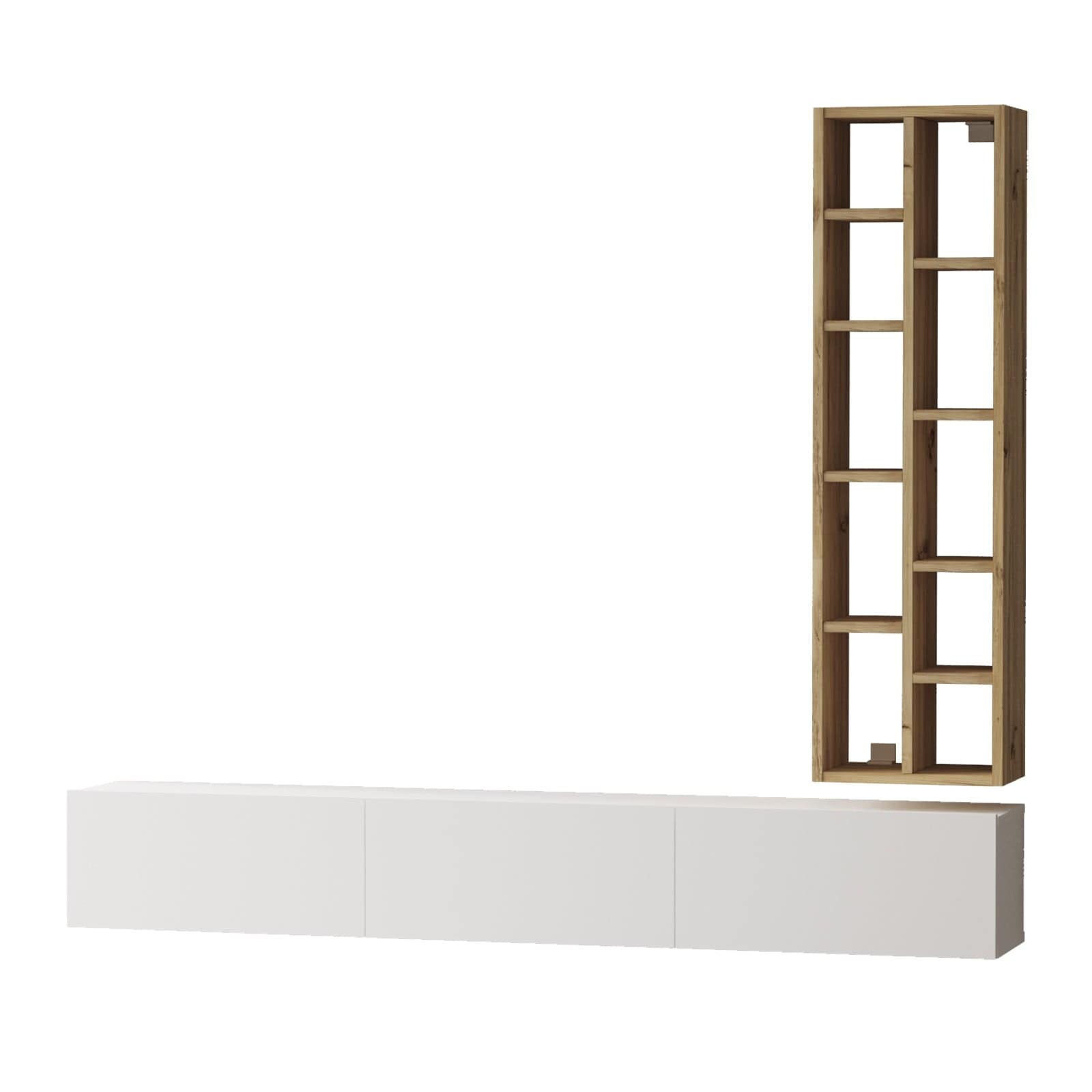 Set mobili soggiorno Luvio LV9-WK Bianco, 2 pezzi (4)