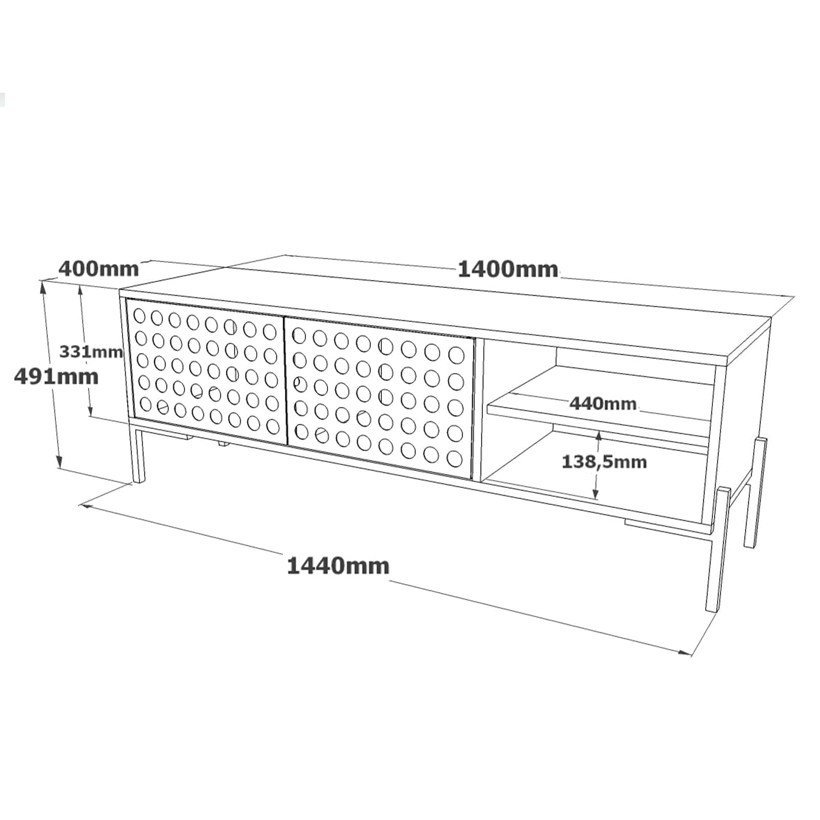Set mobili soggiorno Neo NE5-CU Marrone, 2 pezzi (4)