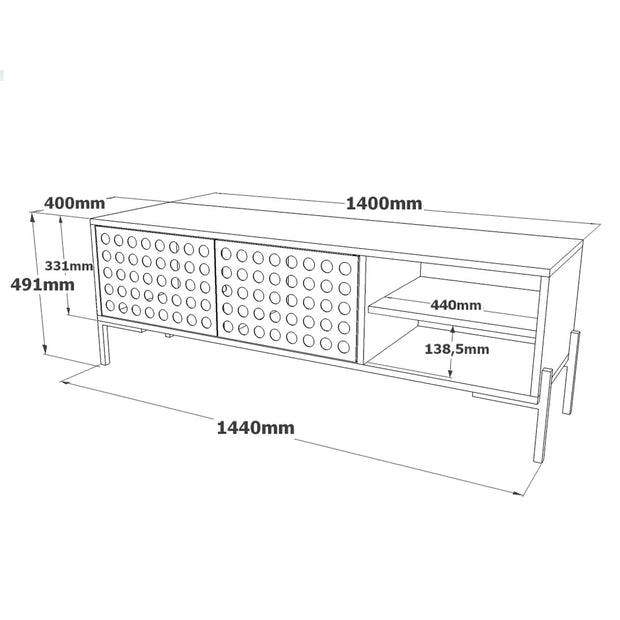 Set mobili soggiorno Neo NE5-CU Marrone, 2 pezzi (4)
