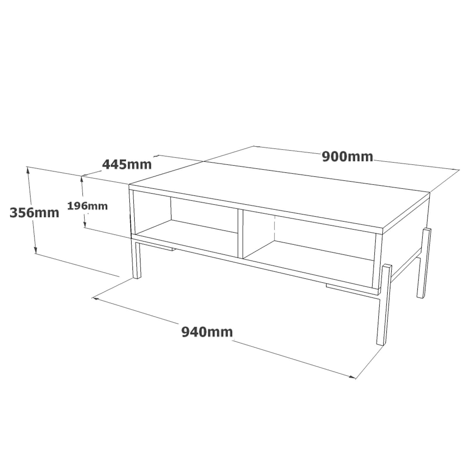 Set mobili soggiorno Neo NE5-CU Marrone, 2 pezzi (5)