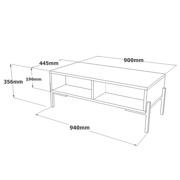 Set mobili soggiorno Neo NE5-CU Marrone, 2 pezzi (5)