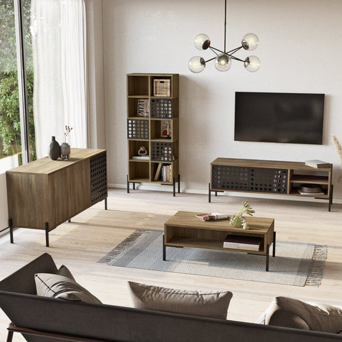 Set mobili soggiorno Neo NE6-CU Marrone, 4 pezzi