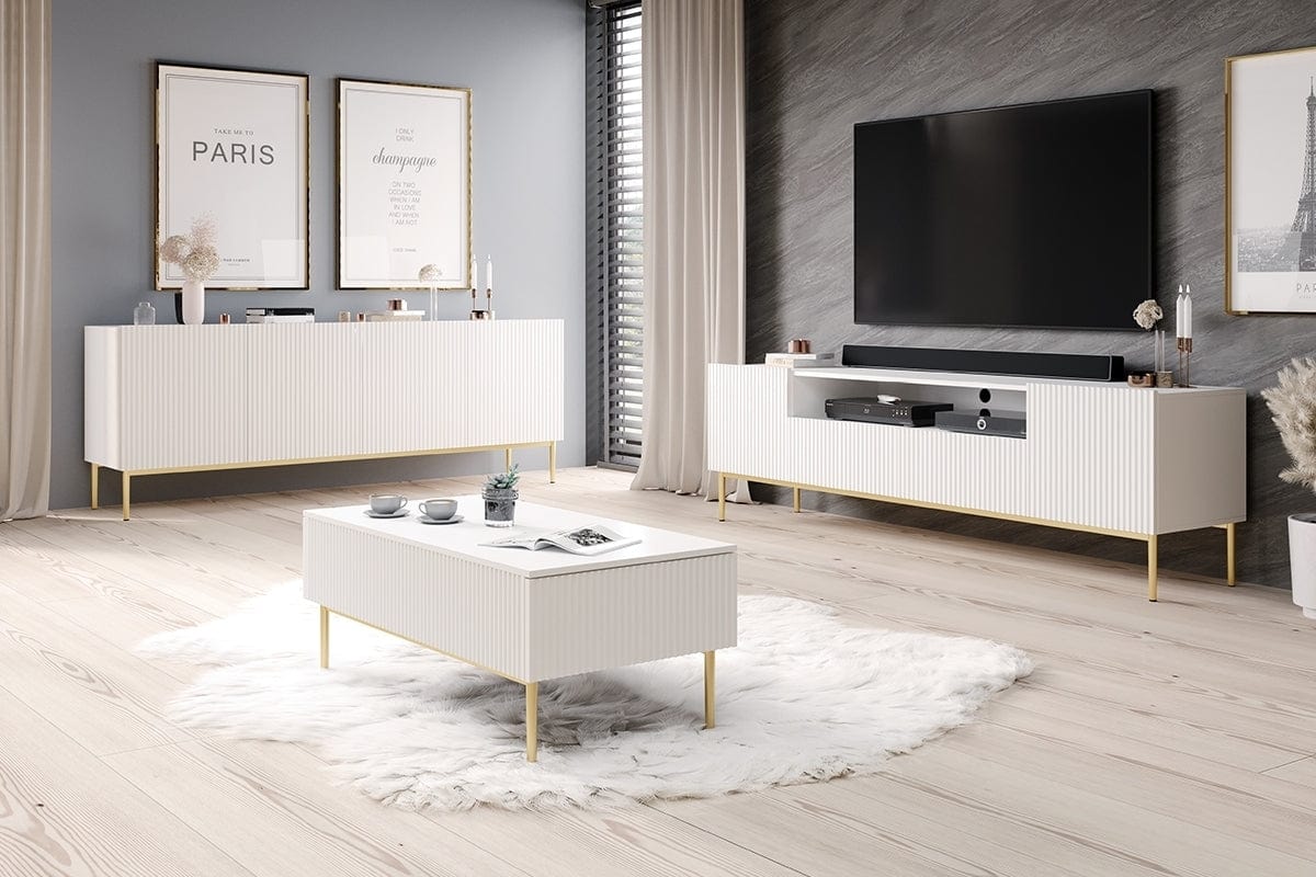 Set mobili soggiorno Nicole Bianco, 3 pezzi