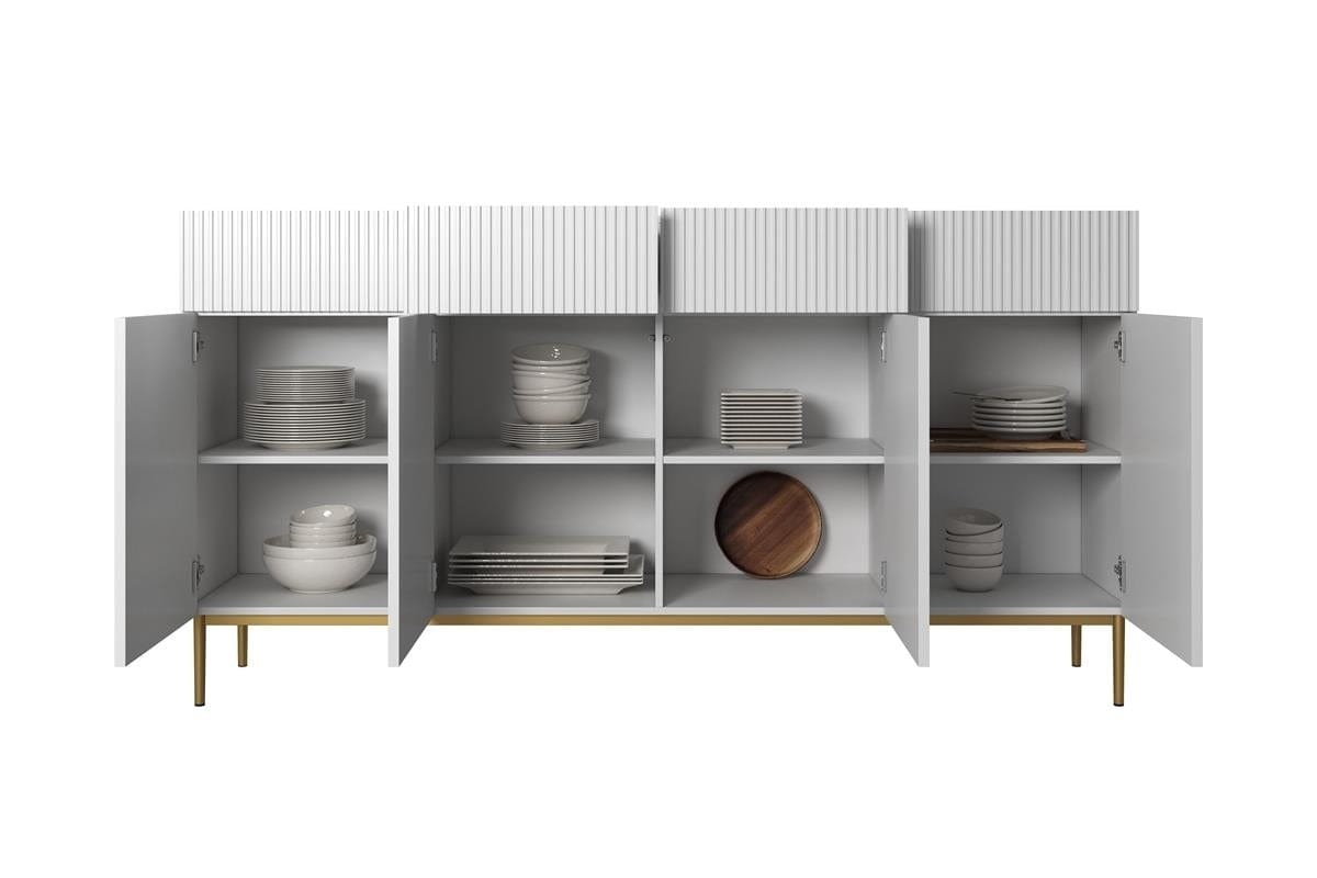 Set mobili soggiorno Nicole Grande Bianco, 4 pezzi (5)