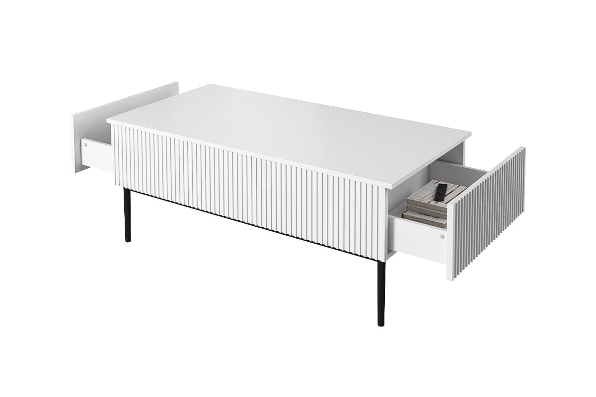 Set mobili soggiorno Nicole Grande Bianco e Nero, 4 pezzi (5)