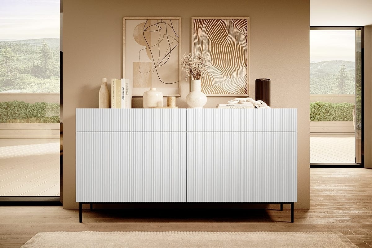 Set mobili soggiorno Nicole Grande Bianco e Nero, 4 pezzi (7)