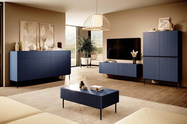 Set mobili soggiorno Nicole Grande Blu, 4 pezzi