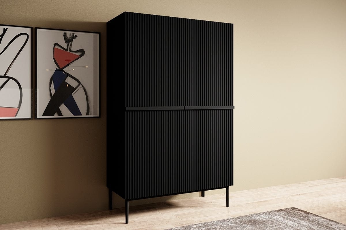 Set mobili soggiorno Nicole Grande Nero, 4 pezzi (1)
