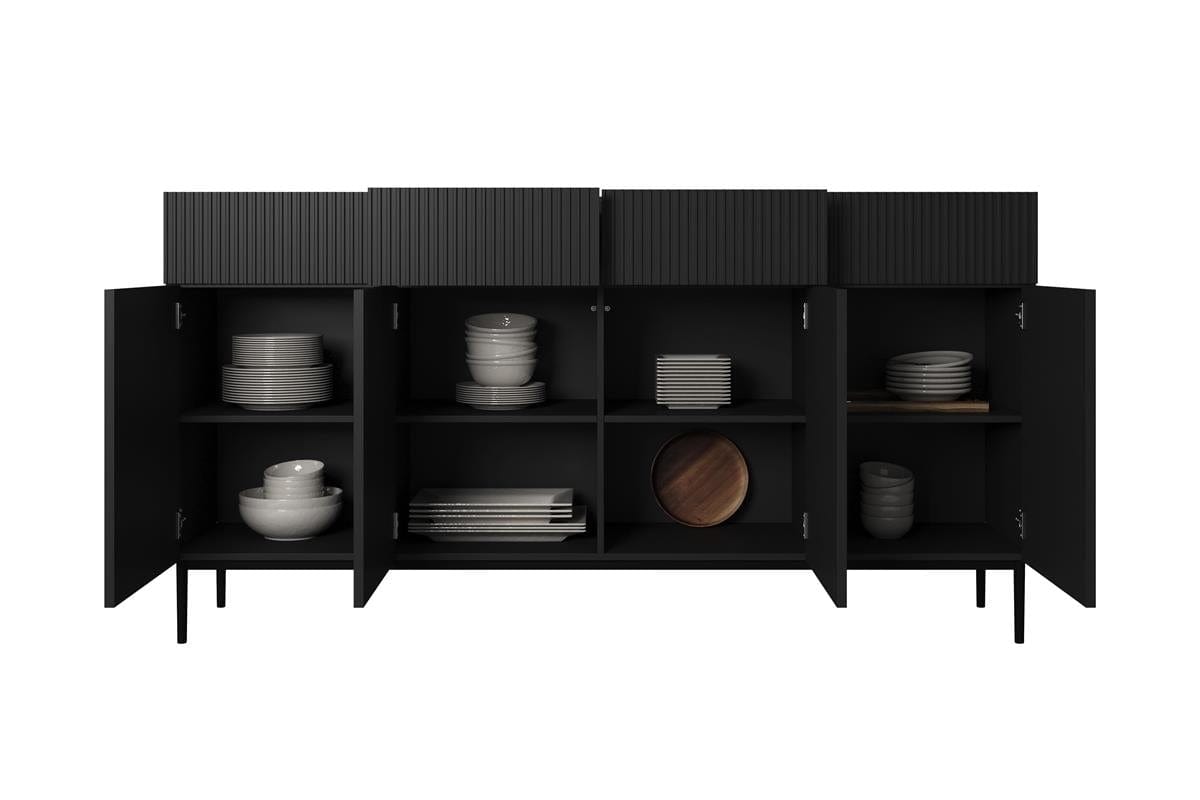 Set mobili soggiorno Nicole Grande Nero, 4 pezzi (7)