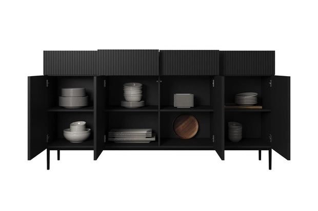 Set mobili soggiorno Nicole Grande Nero, 4 pezzi (7)