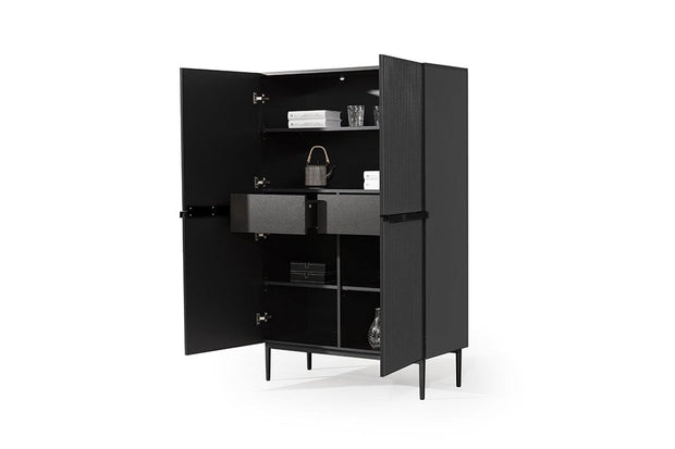 Set mobili soggiorno Nicole Grande Nero, 4 pezzi (9)