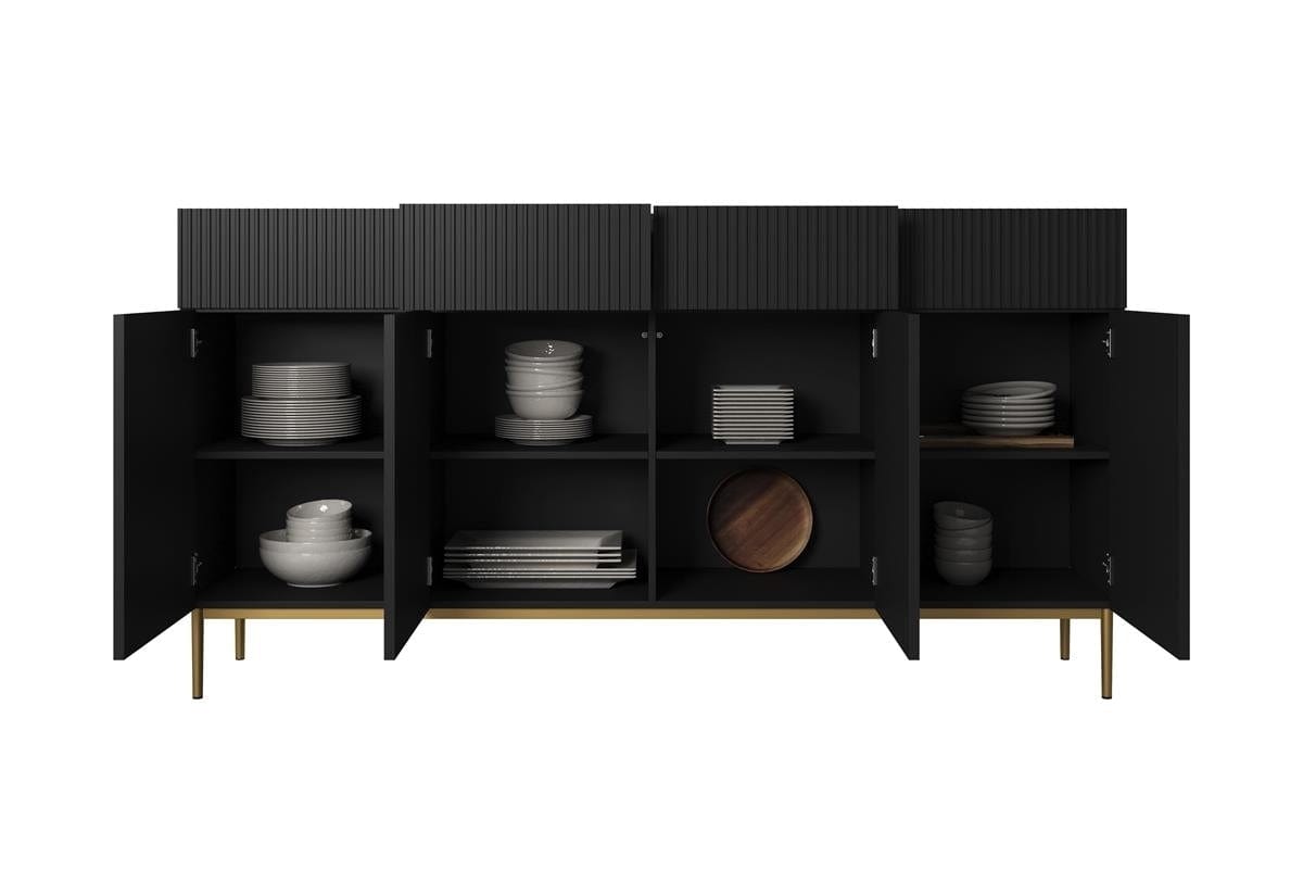 Set mobili soggiorno Nicole Grande Nero, 4 pezzi (8)