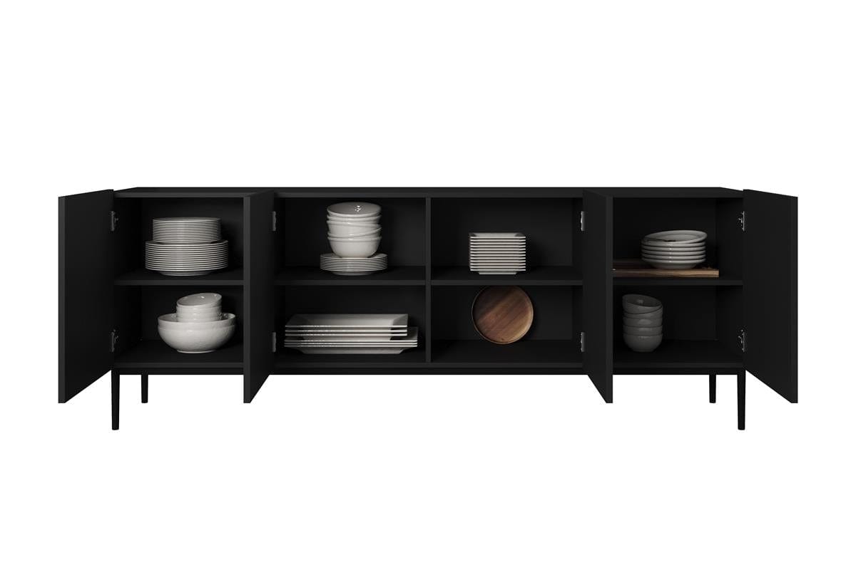 Set mobili soggiorno Nicole Nero, 4 pezzi (9)